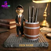 Personalisierbarer Erdmännchen-Stifthalter | Stilvolle Deko, Büro Organizer & Aufbewahrung | Figurio