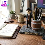 Personalisierbarer Erdmännchen-Stifthalter | Stilvolle Deko, Büro Organizer & Aufbewahrung | Figurio