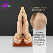 Betende Hände Deko mit Holzfasern als Moderne Wohnraum Skulptur | Figurio