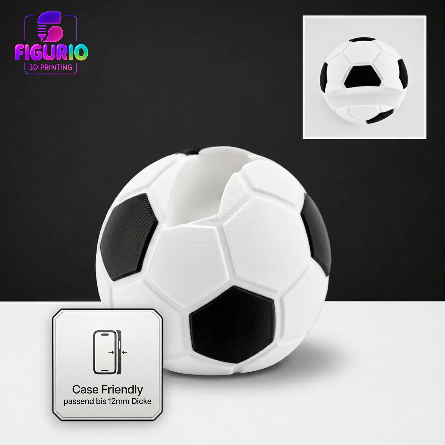 Handyhalter Fußball | Smartphone Ständer, Schreibtisch Deko, Fußballdeko | Figurio